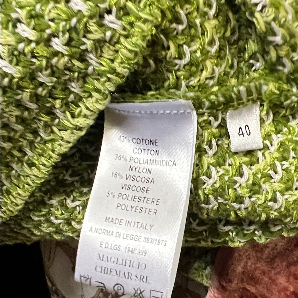 Zara Green Tweed Blazer with Frayed Edges - Picture 4 of 6